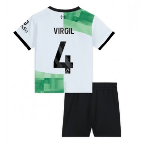 Liverpool Virgil van Dijk #4 Replika Babytøj Udebanesæt Børn 2023-24 Kortærmet (+ Korte bukser)